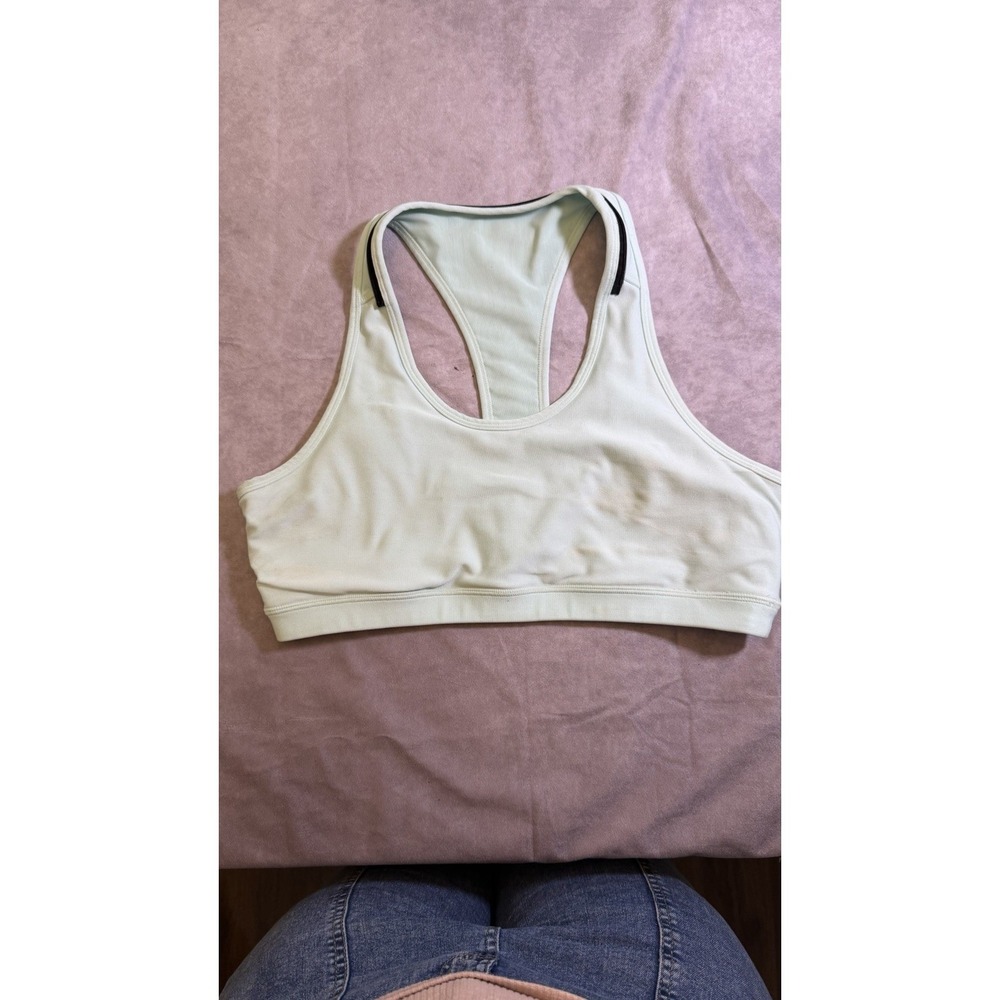 Women's Light Blue Racerback Sports Bra Strappy Back Medium Support Size M